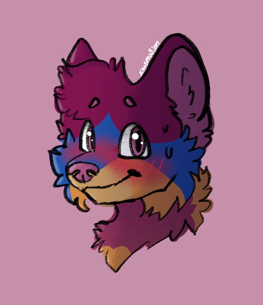 Cheap Custom SPEEDRUN Colored Sketch Fursona Headshots 