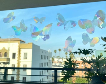Butterfly Suncatcher Sticker Set, Rainbow Maker Stickers, Window Sticker, Window cling, Home decor, Girl's room decor, Nursery decor