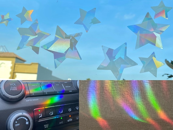 Star Suncatcher Sticker Set, Rainbow Maker Stickers, Car & Window Decals, Sun Catcher Stickers, Car Accessories, Stocking Stuffer