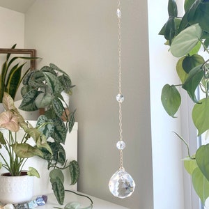 Gold Dripping Gem Crystal Suncatcher, Prism Suncatcher, Gift for Her, Light Catcher, Home decor, Wall Art, Gift for Mom, Wall Hanging