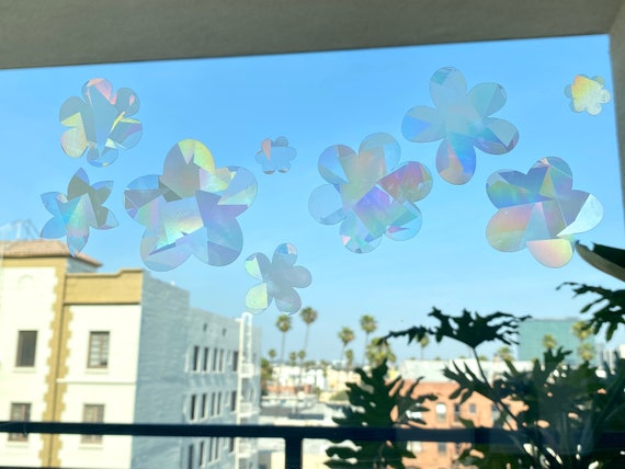 Flower Suncatcher Sticker Set, Rainbow Window Stickers