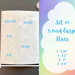 Large Star Suncatcher Sticker Set: Rainbow Maker Window Prism Decals, Car Decor, Set of 5-10 Set #1 (5 Stars)