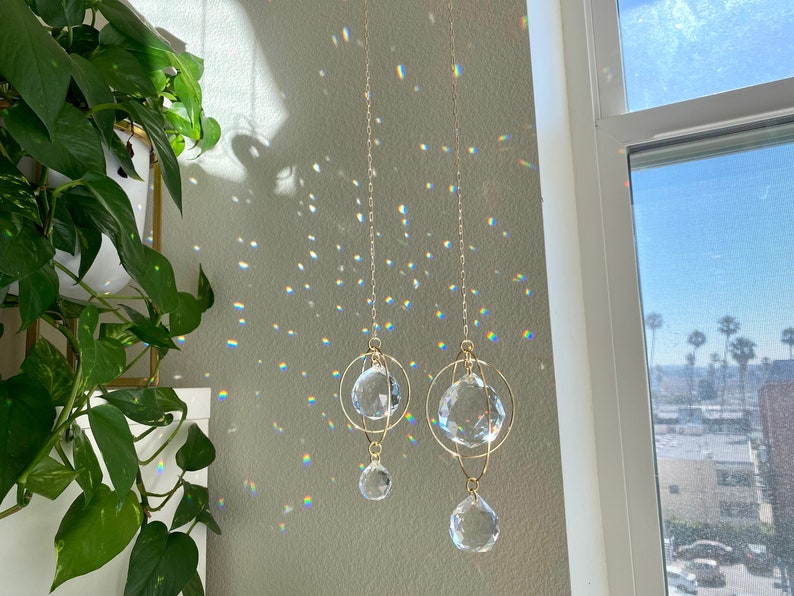 PlanetMoon Crystal Suncatcher, Rainbow maker, Housewarming gift, Wall hanging, Birthday gift, Sympathy gift, Mothers Day gift image 4