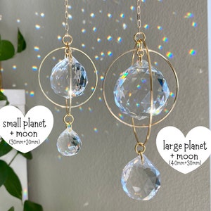 PlanetMoon Crystal Suncatcher, Rainbow maker, Housewarming gift, Wall hanging, Birthday gift, Sympathy gift, Mothers Day gift image 2