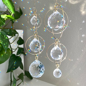 Galaxy Crystal Suncatcher, Prism Suncatcher, Gift for Her, Birthday Gift, Unique Gift for Mom, Sympathy Gift, Hanging Crystal, Home Decor