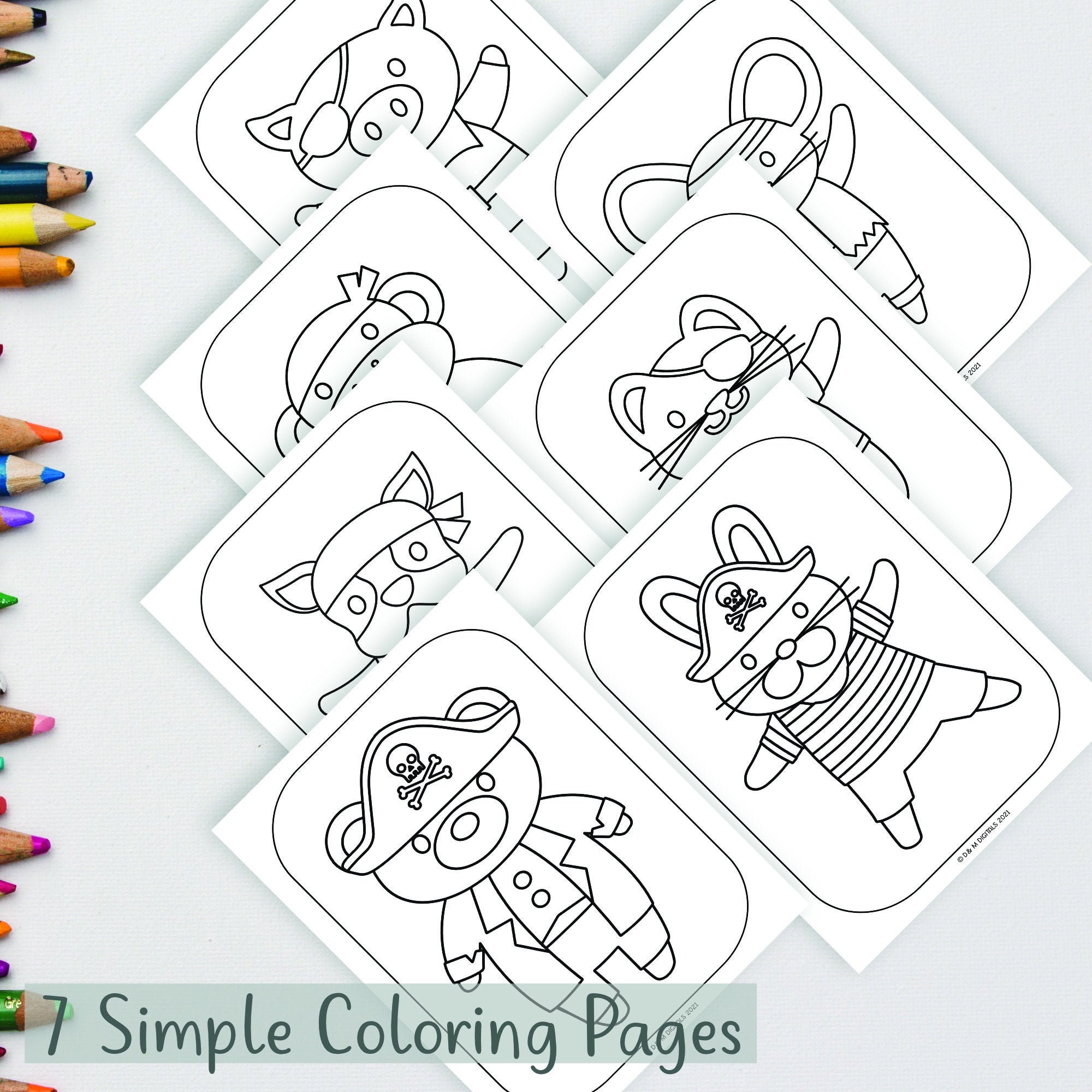 Simple Coloring Pages Easy Colouring Pages Printable | Etsy