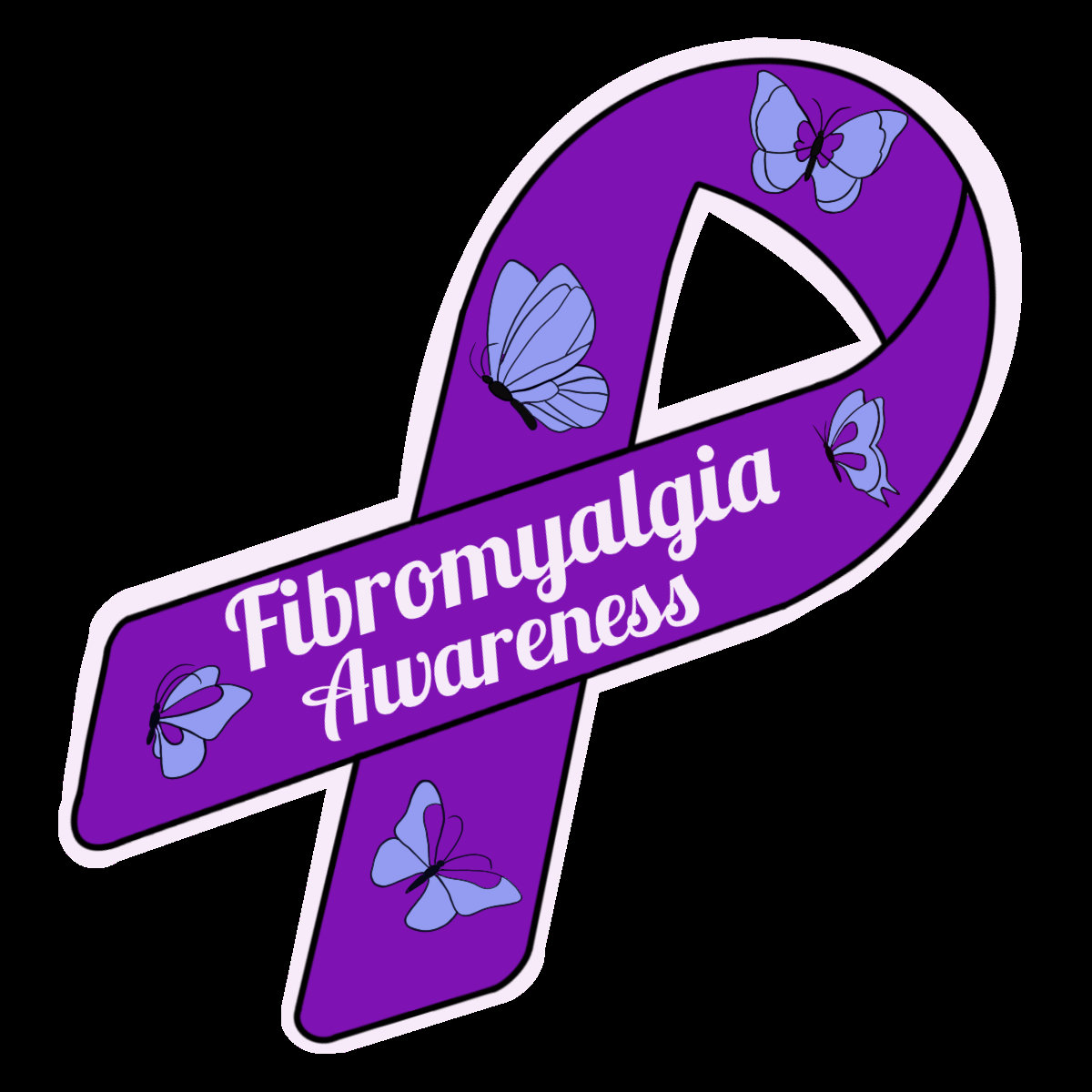 Fibromyalgia awareness ribbon sticker Etsy