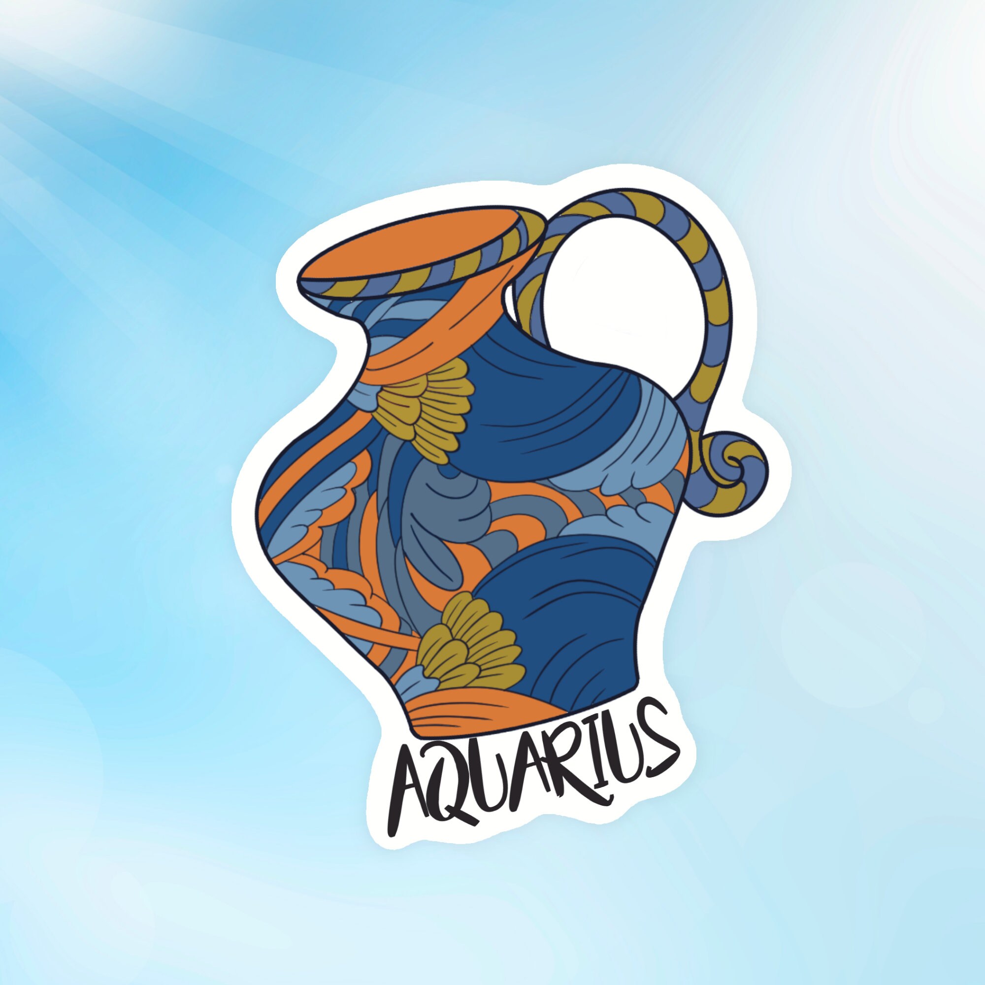 Aquarius logo zodiac sign Aquarius astrology horoscope the | Etsy