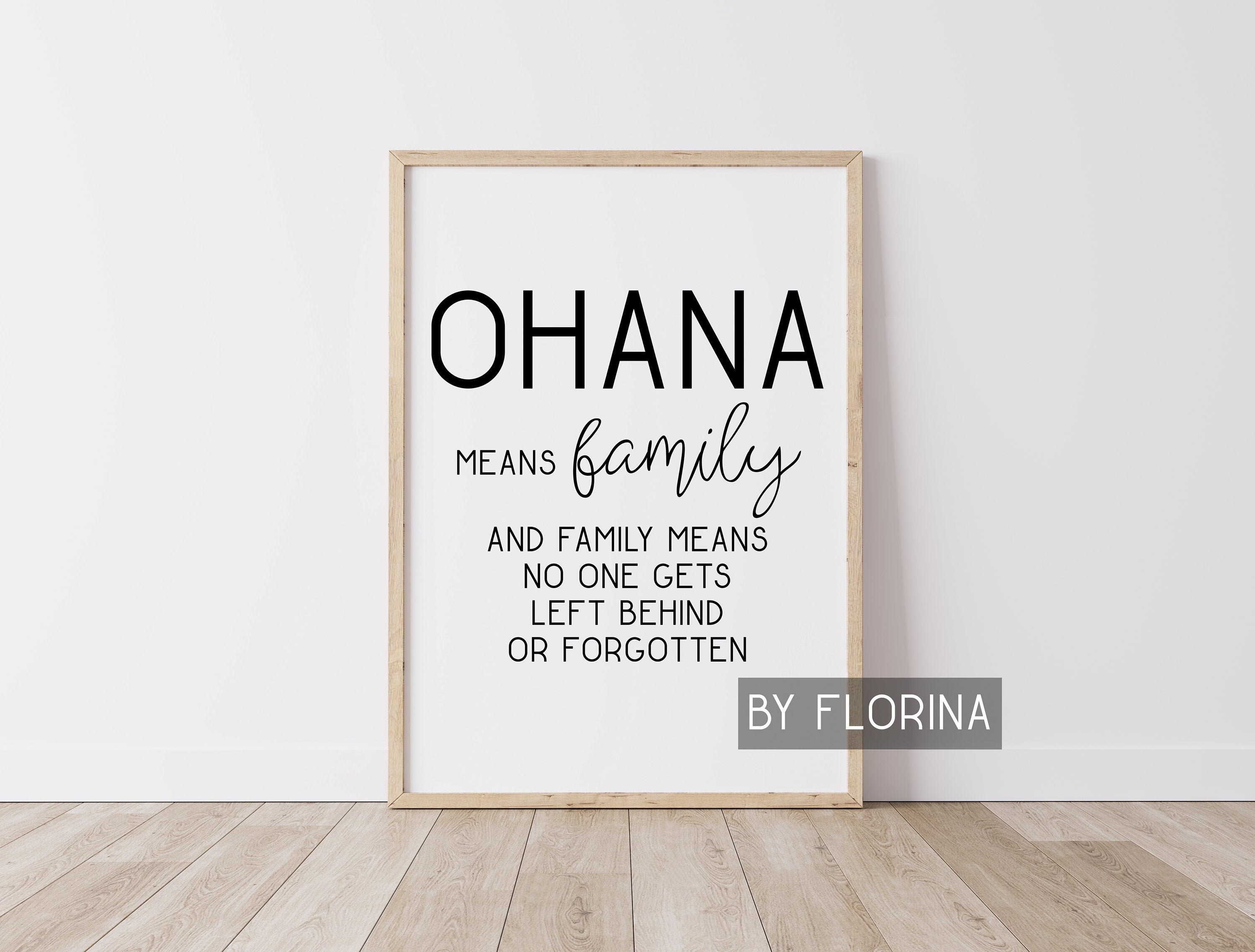 Ohana Means Family Printable Family Wall Art Family Print | Etsy