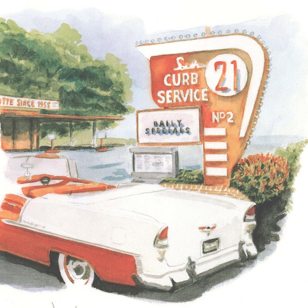 South 21 Drive-In Giclée Print