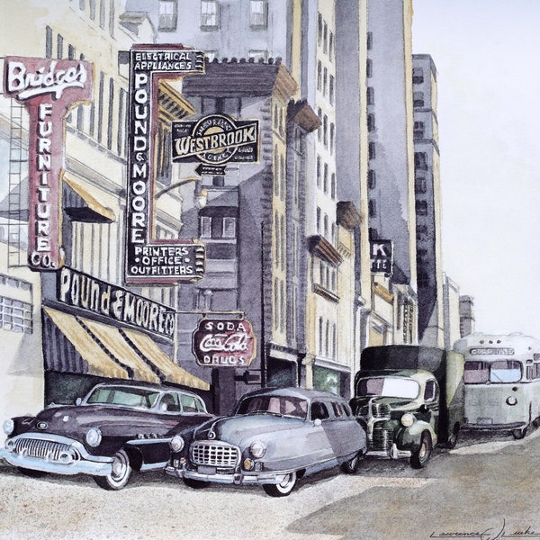 Tryon St. 1950's Giclée Print