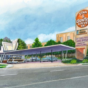 Town & Country Drive-In Giclée Print