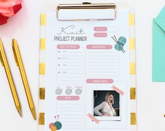Printable knitting planner, Knit planner, Knit project planner, Digital Download, Organize your knit projects, Create your own knit planner