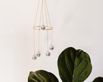 Disco Ball Sun Catcher Mobile: Boho Home Decor