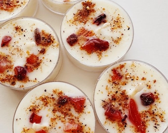 Carnelian Creativity Spell Candle: Orange, Coffee and Cinnamon Tea Light, Intention Candle