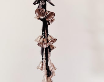 Silver Witches Bells with Pentacle Charm | Witchy Home Decor