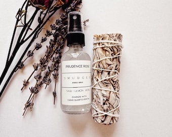 Crystal Infused Smudge Spray – Energy Cleansing Room Spray