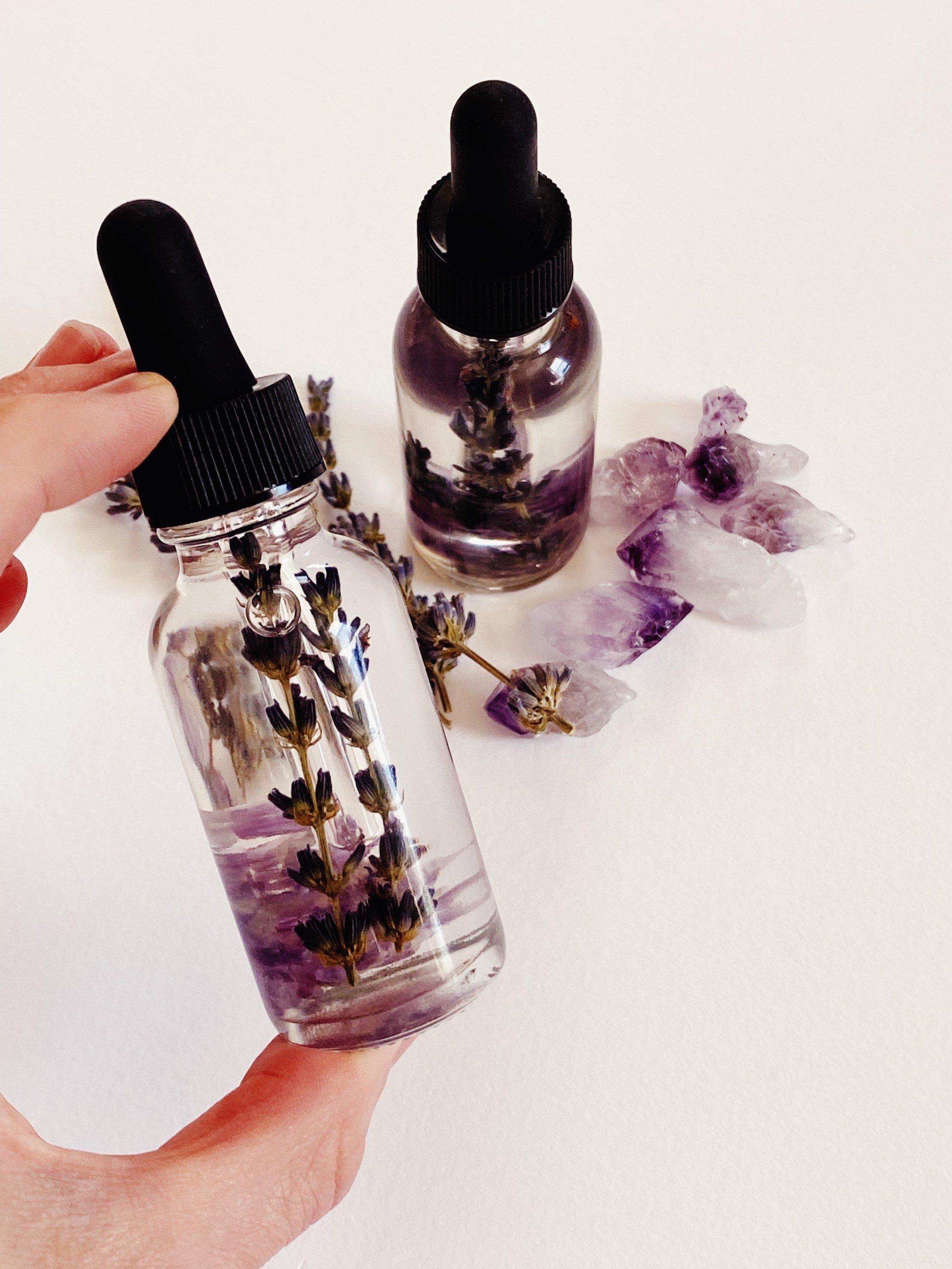 Lavender Amethyst Intention Oil: Crystal Infused Aromatherapy (1 oz)