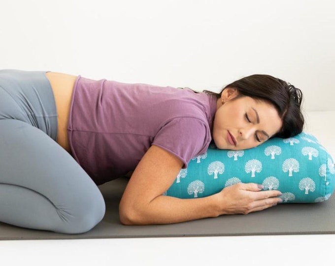 Organic Cotton Yoga Bolster: Travel Size, Interchangeable Cover & Carry Bag