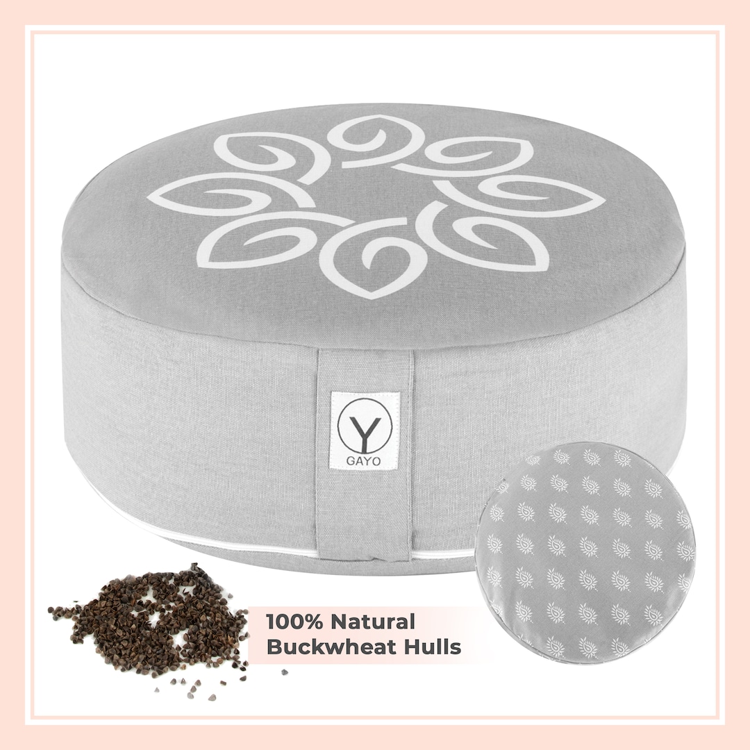 Premium Buckwheat Meditation Cushion With Changeable Cotton Cover, Eco