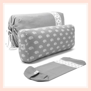 Organic Cotton Yoga Bolster Set: Standard Size with Interchangeable Cover and Carry Bag, Eco-conscious yoga gift