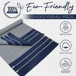 Handwoven Organic Cotton Yoga Mat: Eco-Friendly, Absorbent image 3