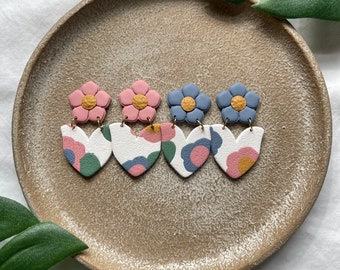 Polymer Clay Earring | Floral Statement Earring | Handmade Earrings | Handmade Jewelry | Gift for Mom | Gift for Her