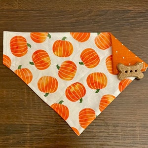 Pumpkin Patch | Over The Collar Bandana | Customizable | Fall Dog Bandana | Reversible Bandana | Pet Bandana | Pet Accessories | Pumpkin