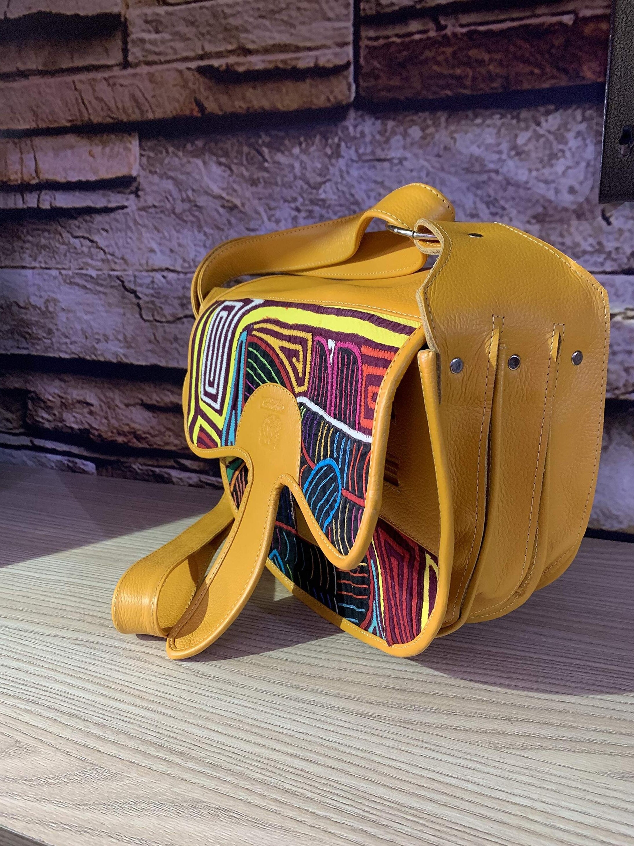 Yellow Carriel Paisa Bag Leather | Etsy