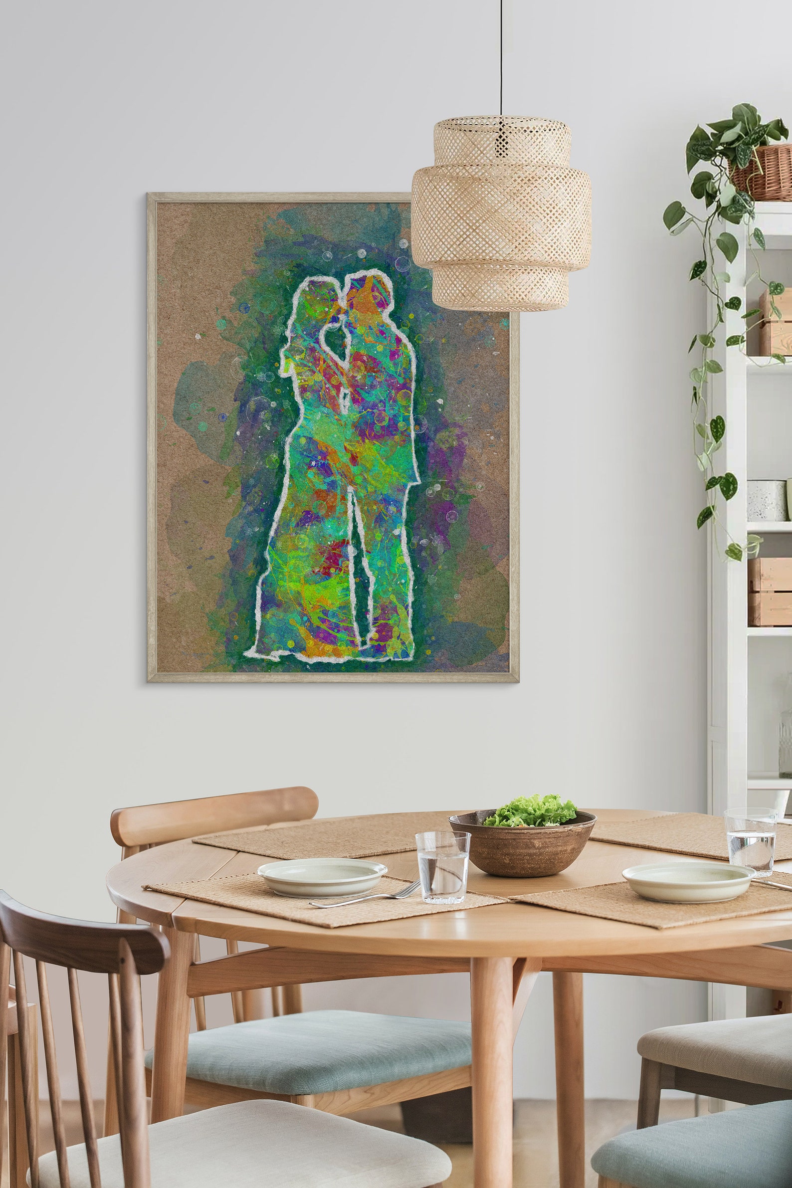 Kissing Married Couple Watercolor Art Print Love Room Decor Etsy