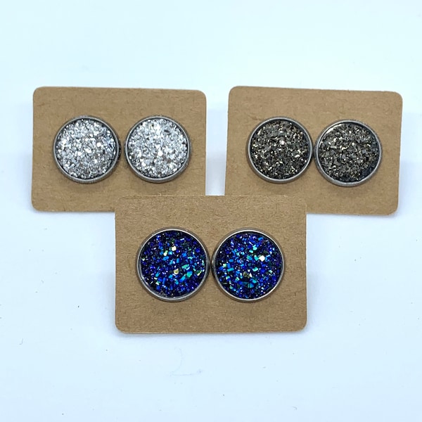 Glitzy Glam 12mm Stud Earrings