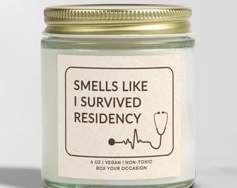 Residency Graduation Custom PHD Gift Dissertation Candle Doctoral Gift For Her Graduation Basket Dissertation Gift Medical School Graduate