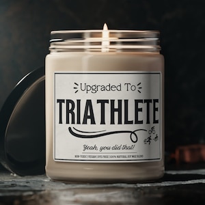 TRIATHLON CANDLE, Triathlon Gifts, Gifts for Triathlete, Triathlete Gifts, Congratulations on your triathlon gift, Gifts for Athletes