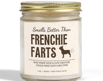 French Bulldog Dog Fart Candle Frenchie Gifts French Bulldog Dad Gifts Custom Bulldog Gift for Frenchie Owner Funny French Bulldog Christmas