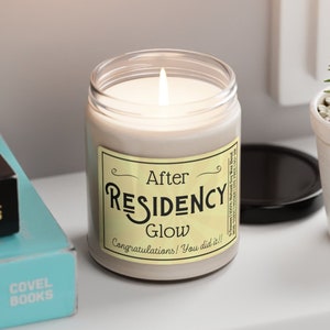 RESIDENCY CANDLE, completing residency gifts, residency graduation, doctor gifts, graduation gifts, residency completion