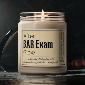 BAR EXAM CANDLE, Bar exam gifts, gifts for lawyers, lawyer gift, lawyer gift for women, lawyer graduation gift, law firm gift, lawyer candle