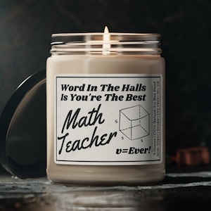 MATH TEACHER GIFT, Math Teacher Candle, Gift for Math Teacher, Math themed Gift, Math Classroom, Math Teacher Gifts, Algebra Teacher Gift