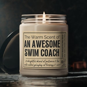 SWIM COACH GIFT, Swim Teacher Gift, Swim Team Coach Gift, Swimmer Gift, Swim Coach Candle, Swim Team Party Favors