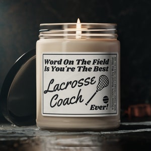 LACROSSE COACH GIFT, Lacrosse Coach Candle, Lacrosse Gifts, Gift for lacrosse coach, lacrosse mom, Gifts for lacrosse coach