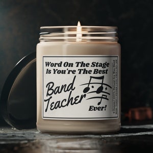 BAND TEACHER GIFT, Band Teacher, Gifts for Band Teacher, Music Teacher Gift, Marching Band Gifts, Band Teacher Candle, Music Teacher Gifts