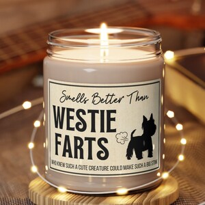 Westie Dog Fart Candle Westie Mom Gift West Highland Terrier Westie Dad Funny Westie Christmas Gift West Highland Terrier Gifts Dog Candle
