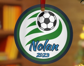 Personalized Soccer Ornament, Personalized Name Ornament, Soccer Ornament, Personalized Football Ornament, Ornaments for teens