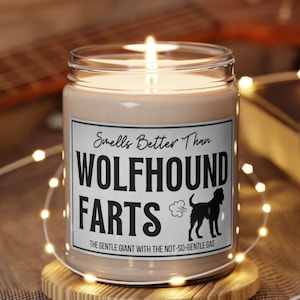 Irish Wolfhound Candle, Irish Wolfhound Owner Gift, Wolfhound Owner Gifts, Dog Fart Candle, Funny Dog Owner Gifts, Irish Wolfhound Mom