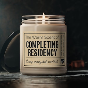 RESIDENCY CANDLE, completing residency gifts, residency graduation, doctor gifts, residency completion, medical school graduation gift