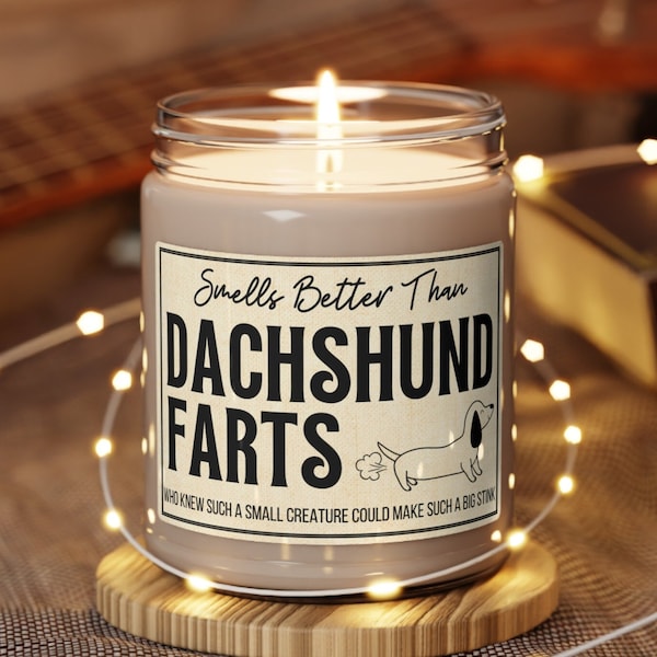 Dachshund Gift Weiner Dog Gift Dog Fart Candle Funny Dog Owner Gifts Dachshund Owner Gift Gift for Dachshund Owner Dachshund Christmas Gift