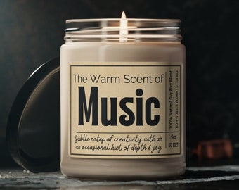 MUSICIAN CANDLE, Music gifts, Music teacher gifts, music teacher retirement, music plaque, music producer gift, music gift for him, musical