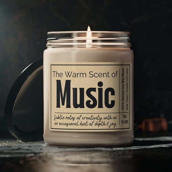 MUSICIAN CANDLE, Music gifts, Music teacher gifts, music teacher retirement, music plaque, music producer gift, music gift for him, musical