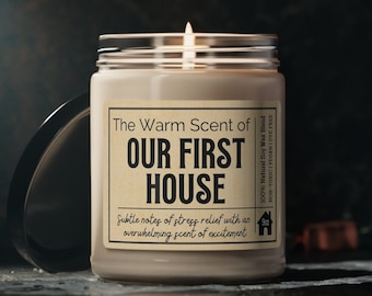 NEW HOMEOWNER GIFT, Closing escrow candle, realtor gifts, housewarming gifts new home, housewarming gift basket, real estate office, sold