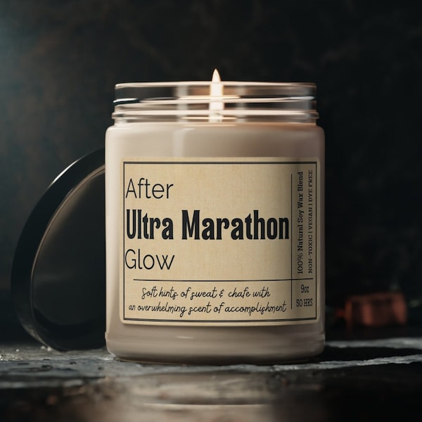 ULTRA MARATHON CANDLE, Ultra marathon gift, Gifts for runners, long distance running, ultra marathoner, running gifts, runner candle