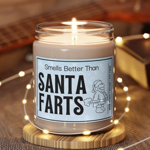 Funny Christmas Candle Smells Better Than Santa Farts Candle Awkward Christmas Gift Funny Secret Santa Gifts White Elephant Gifts